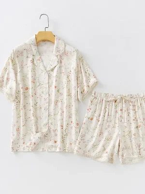 Women’s Floral Satin Pajama Set