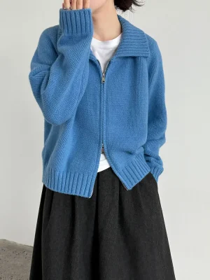 Women’s Turtleneck Zip Knit Cardigan