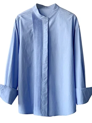 Women’s Cotton Long Sleeve Collared Blouse