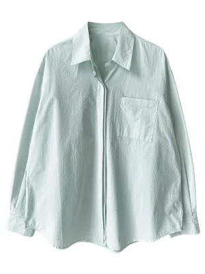 Women’s Spring Blouse Turn Down Collar Casual Shirt
