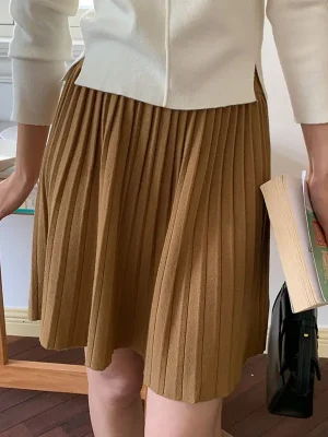 Women’s High Waist Knit A-Line Mini Skirt