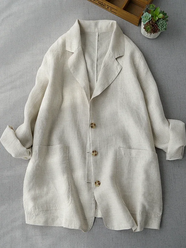 Women’s Linen Blend Jacket - Image 2