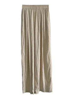 Womens High Waist Wide Leg Pants Solid Color