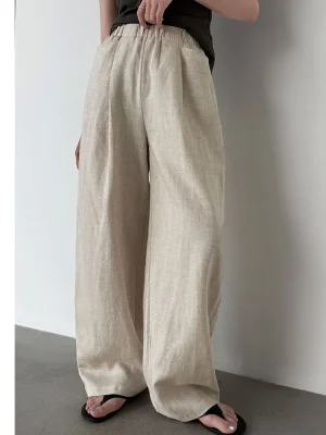 Women’s High Waist Linen Wide Leg Pants