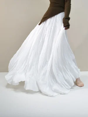 Elegant Pleated A-Line Maxi Skirt