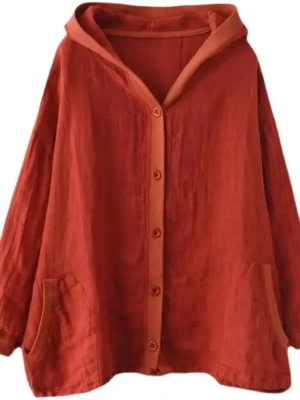 Women's Retro Linen Hooded Jacket