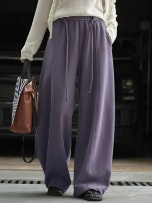 Women’s High-Waist Wide Leg Cotton Pants