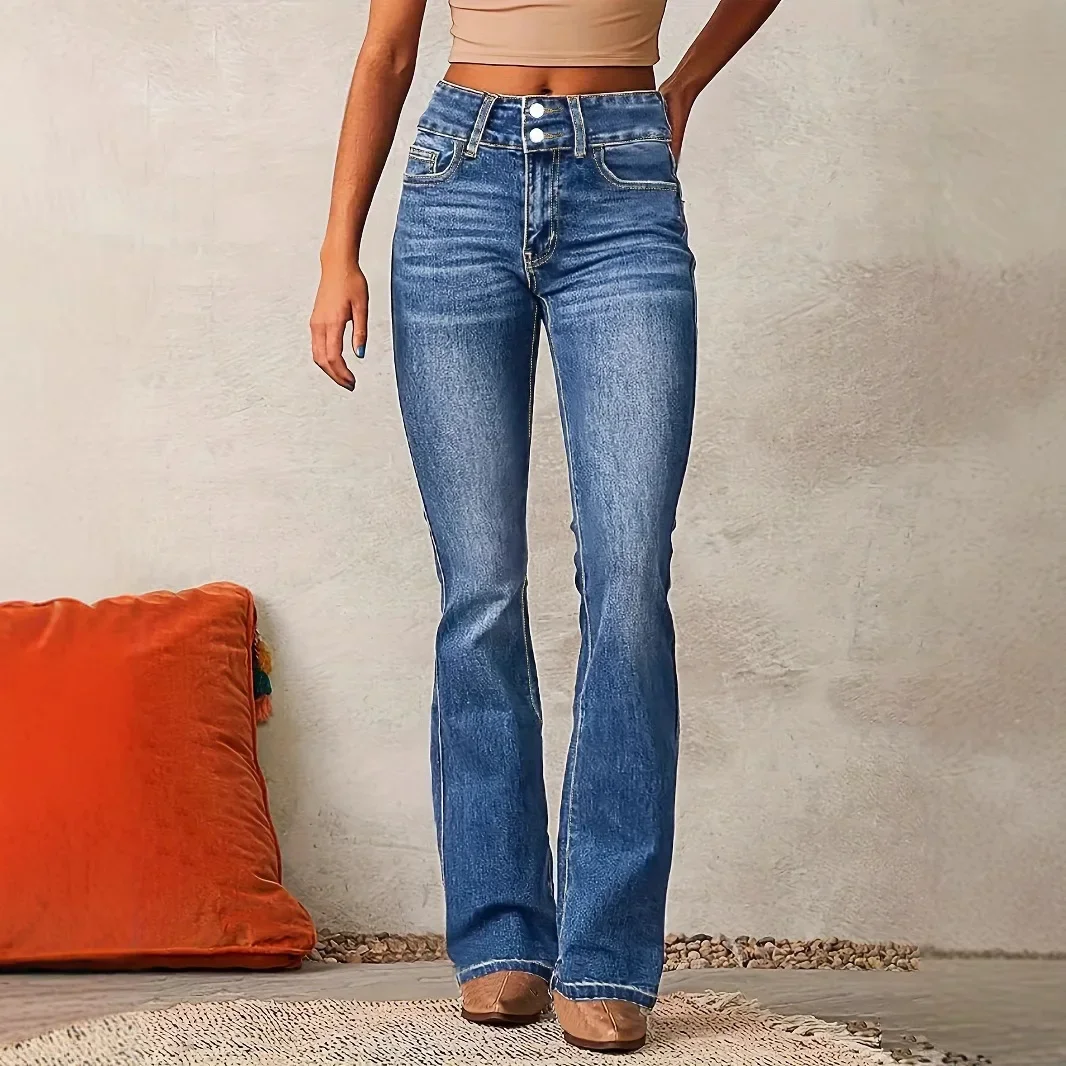 Women's Vintage Stretch Flared Jeans - Image 5