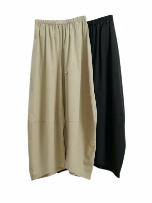 High Waist Cotton Wide Leg Pants