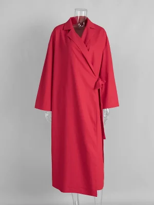 Women’s Lace Up Long Sleeve Maxi Dress