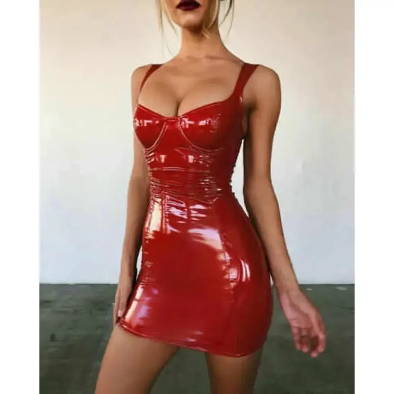 Patchwork Leather Mini Skirt