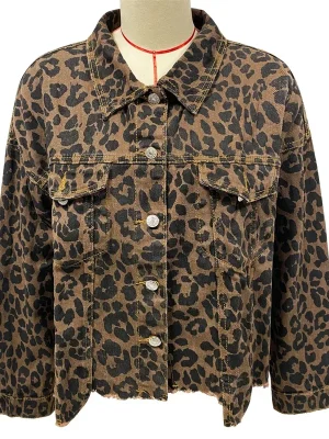 Leopard Tassel Denim Jacket
