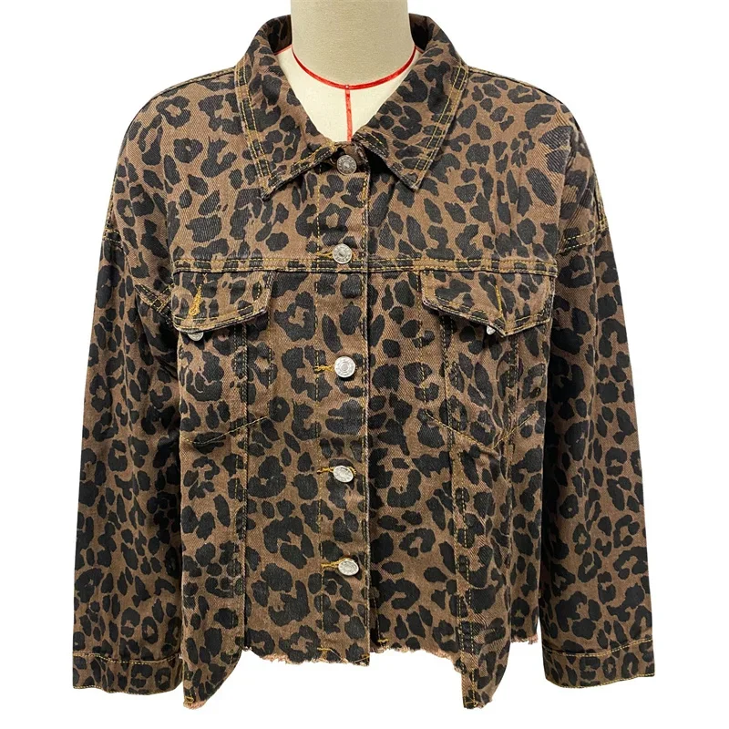 Leopard Tassel Denim Jacket