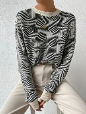 Women Striped Knit Sweater