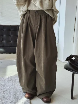 Women’s Cotton High Waist Wide Leg Pants