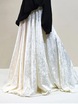 Elegant Pleated High Waist Maxi Skirt