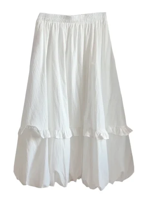 Elegant White A-Line Maxi Skirt
