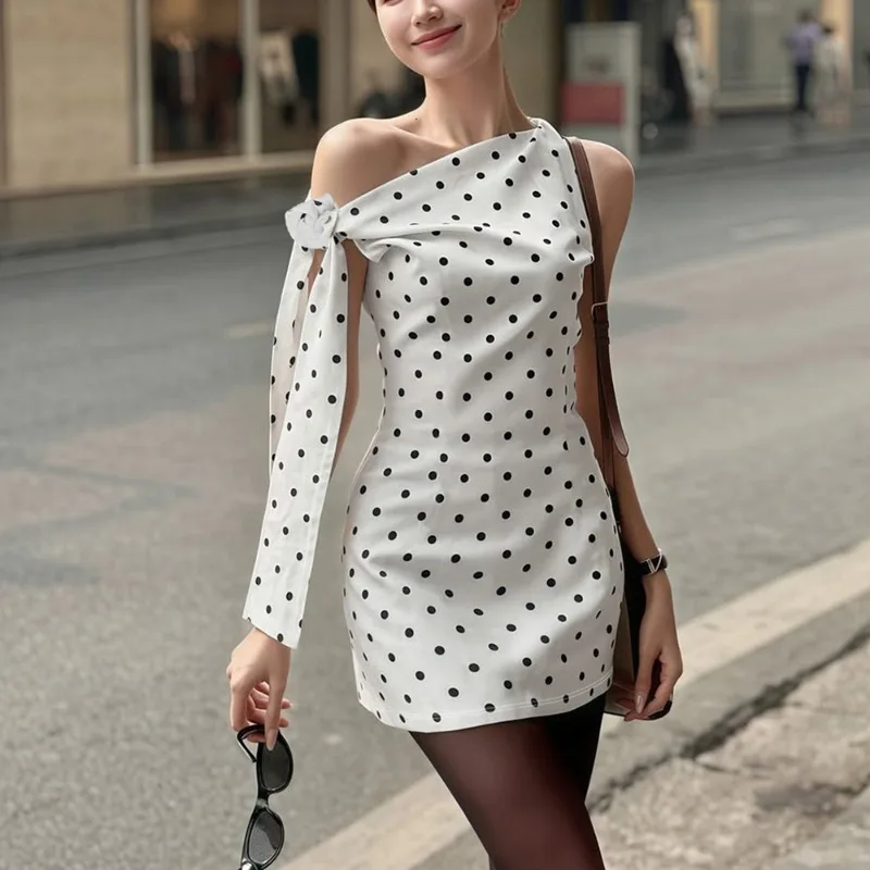 Polka Dot Backless Mini Dress - Image 4