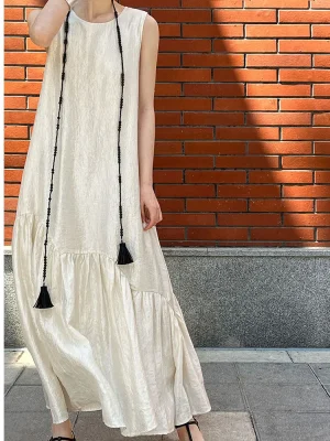 Elegant Sleeveless O-Neck Maxi Dress