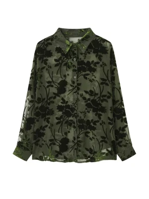 Women’s Sheer Floral Boho Blouse