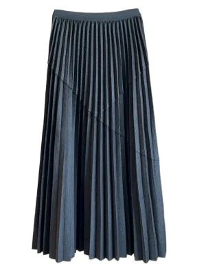 Elegant High-Waist Pleated Maxi Skirt