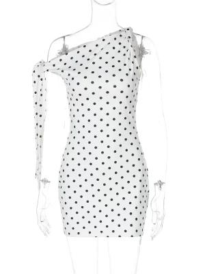 Polka Dot Backless Mini Dress