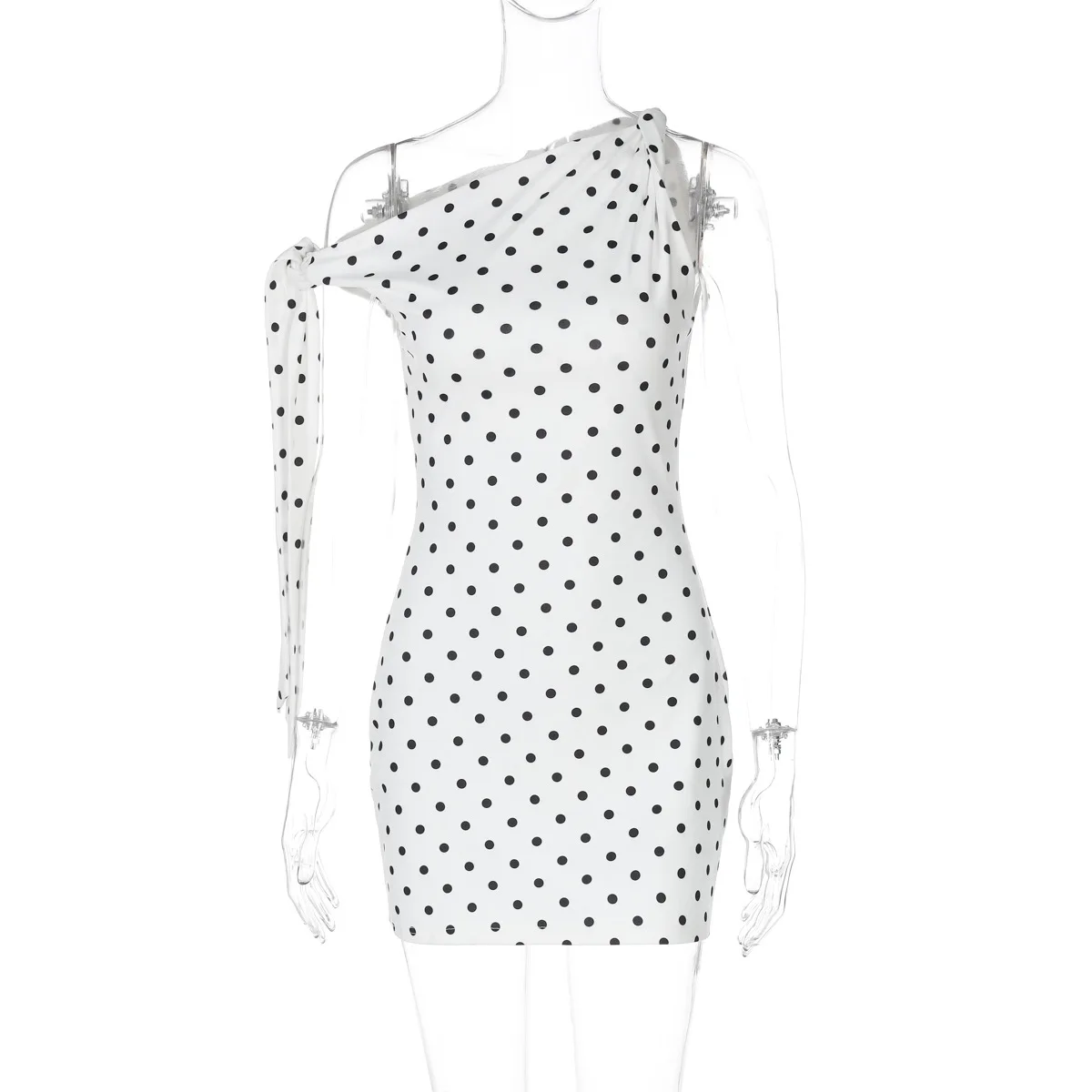 Polka Dot Backless Mini Dress