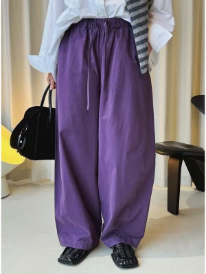 Women’s Cotton Stretch High Waist Wide Leg Pants