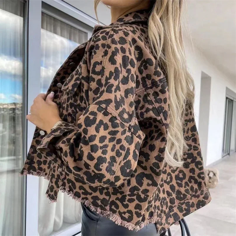 Leopard Tassel Denim Jacket - Image 3