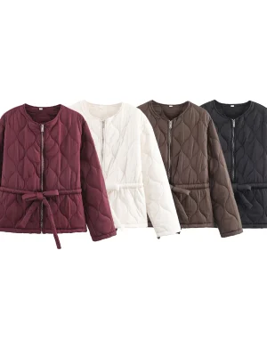 Women’s Quilted Belted Zip Coat