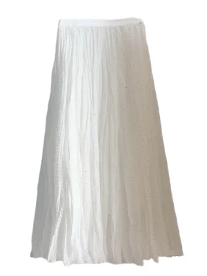 Boho High-Waist Pleated Maxi Skirt