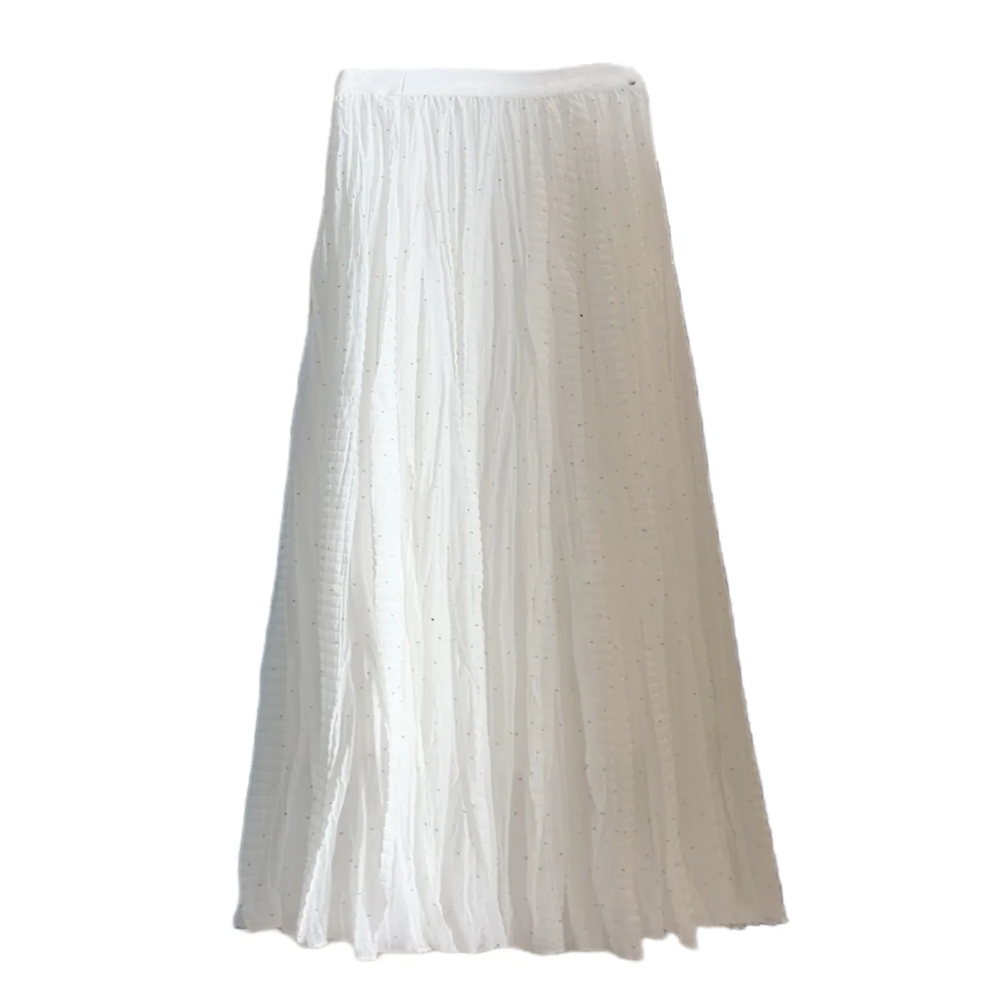 Boho High-Waist Pleated Maxi Skirt