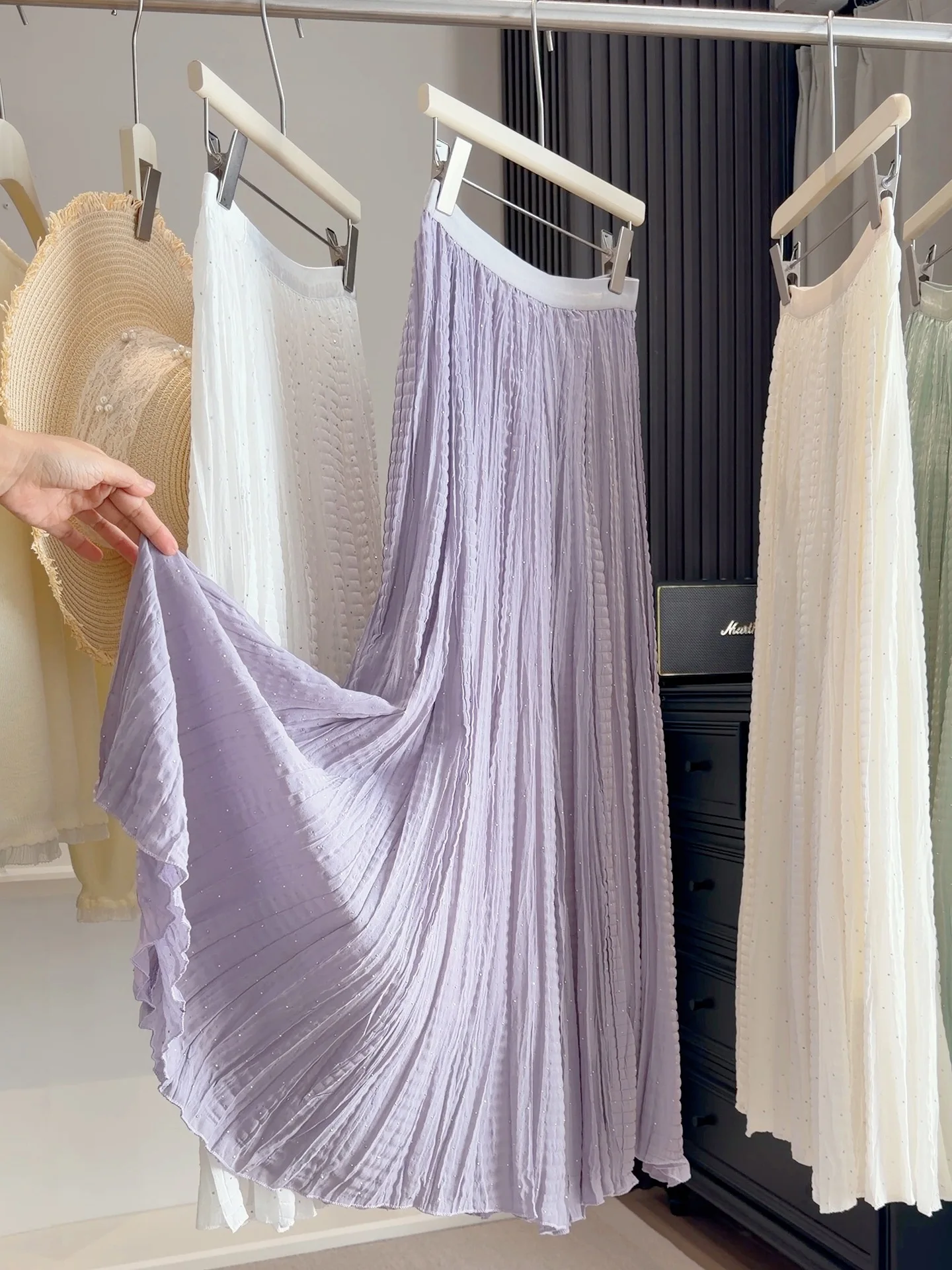 Boho High-Waist Pleated Maxi Skirt - Image 6