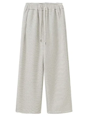 Vintage Striped Lace-Up Pants