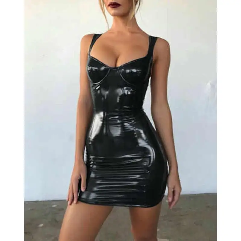 Patchwork Leather Mini Skirt - Image 2